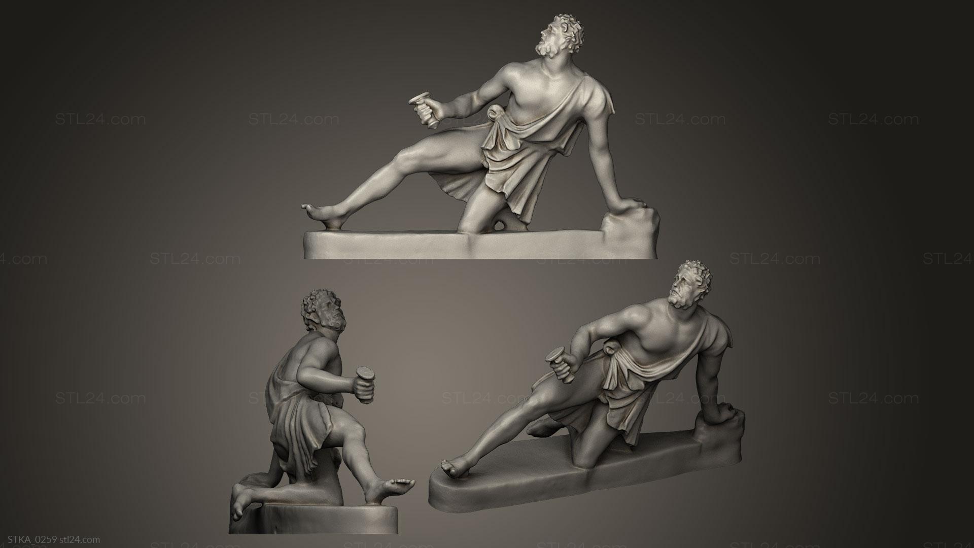 Статуи античные и исторические (Галлия на коленях, STKA_0259) 3D модель для ЧПУ станка